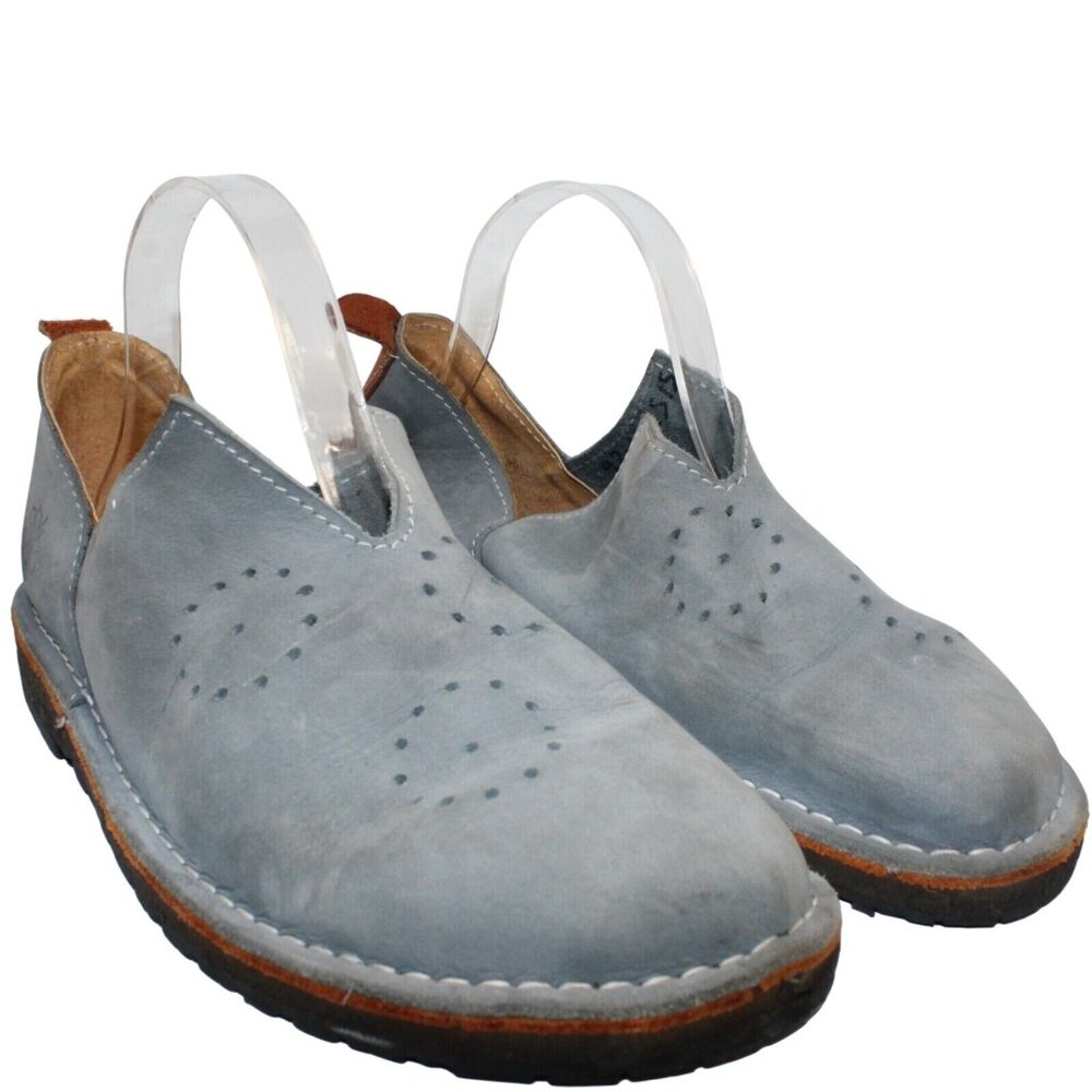 Turkish Size EU 41 US 10.5 Blue Suede Leather Handmade Loafer Slip On Shoes - Picture 2 of 12